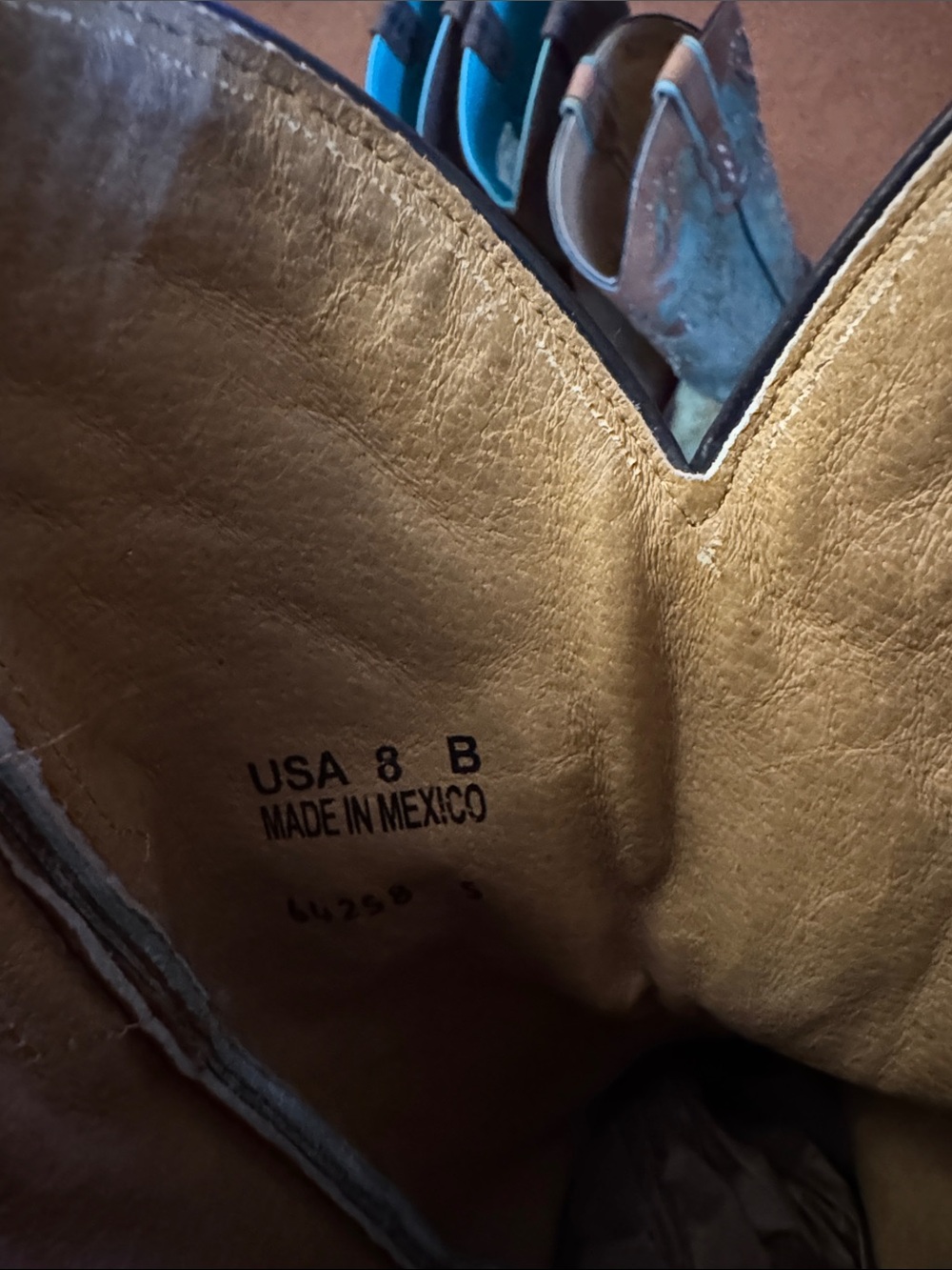 Women’s Turquoise and Tan Embellished  Western Boots - Picture 6 of 6